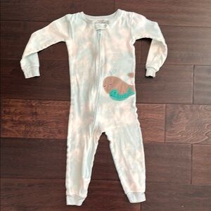 Carters Gender Neutral Tie Dyed Whale Footless Cotton One Piece Pajamas!
